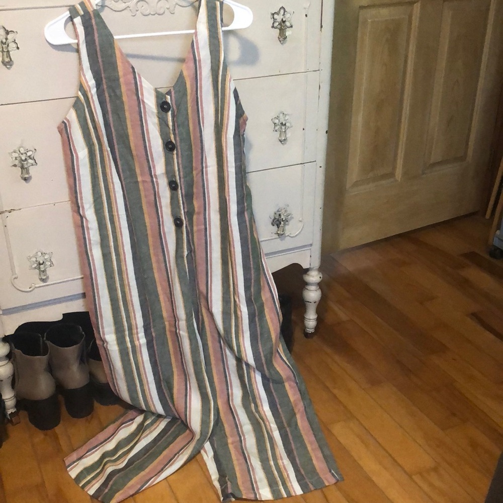 Striped Wide-Leg Jumpsuit in Multi-Color